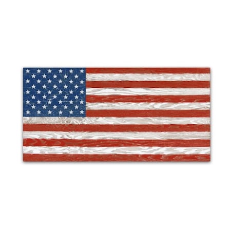 Jean Plout 'Old Glory On Wood 1' Canvas Art,16x32